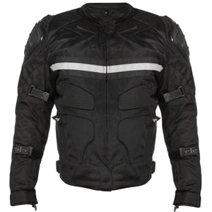 Xelement CF751 Men's Black Tri-Tex Motorcycle Jacket with Level-3 Armor