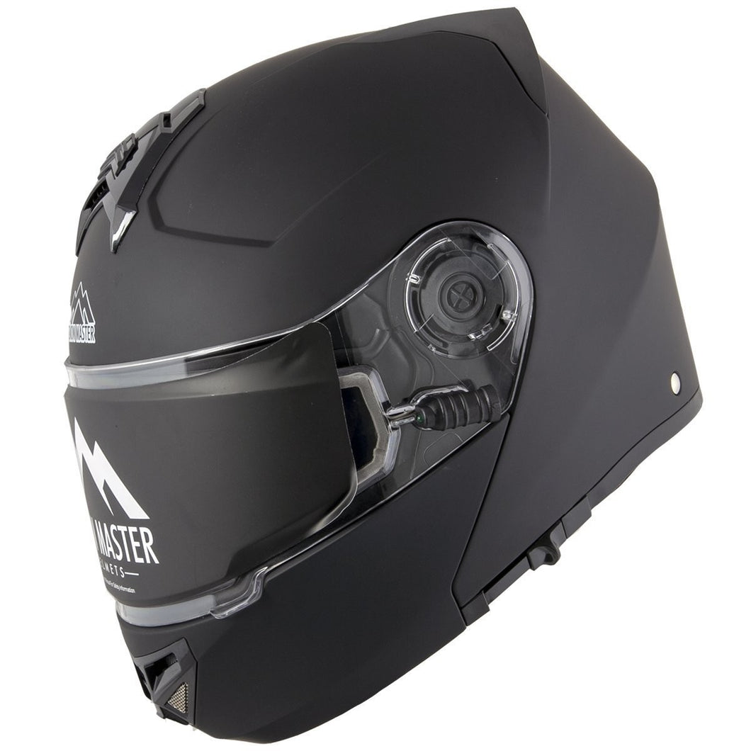 Snow Master TX-50 Flat Black Modular Dual Use Snowmobile and Street Helmet - Ailime Designs