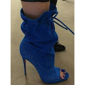 Women's Mesh Design Ankle Boots