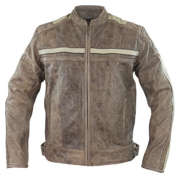 Xelement BXU1891 'Burn Rubber' Men's Tan Leather Jacket with Gun Pocket