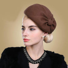 Load image into Gallery viewer, Classic Style Wool Wrap Bow Design Beret Caps - Ailime Designs - Ailime Designs
