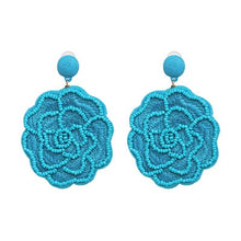 Load image into Gallery viewer, Bohemian White Flower Design Women&#39;s Drop Earrings - Ailime Designs