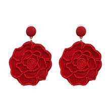 Load image into Gallery viewer, Bohemian White Flower Design Women&#39;s Drop Earrings - Ailime Designs