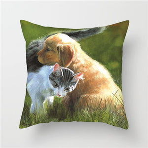 Animal Screen Print Design Throw Pillows
