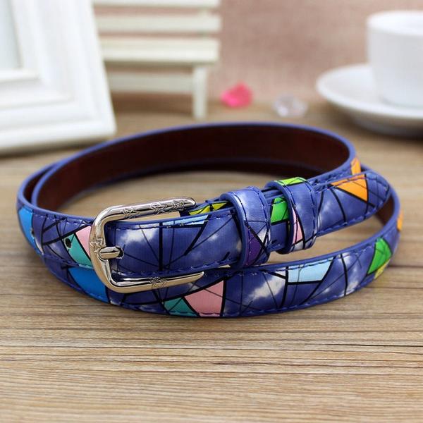 Street Style Women's Hot New Graffiti Printed PVC Leather Belts - Ailime Designs