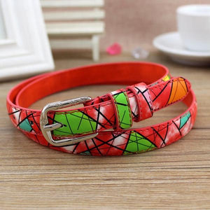 Street Style Women's Hot New Graffiti Printed PVC Leather Belts - Ailime Designs