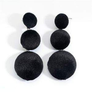Women's Triple Button Design Drop  Earrings