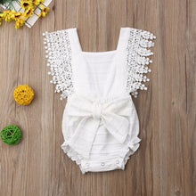 Load image into Gallery viewer, Newborn Lace Trim  Summer Rompers