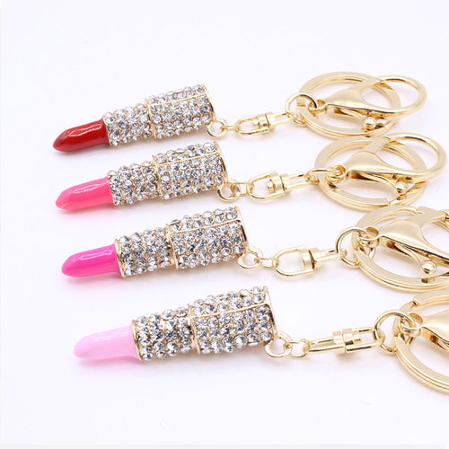 Lipstick Rhinestone Keychain Holders - Purse Accessories