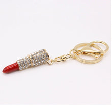 Load image into Gallery viewer, Lipstick Rhinestone Keychain Holders - Purse Accessories
