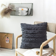 Load image into Gallery viewer, Frayed Trim Design Throw Pillow cases