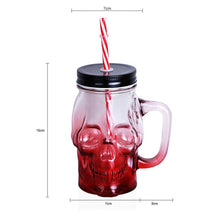 Load image into Gallery viewer, Skull Head Design Mason Jars Drinking Cups