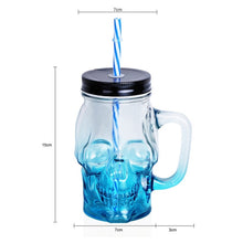 Load image into Gallery viewer, Skull Head Design Mason Jars Drinking Cups