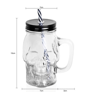 Skull Head Design Mason Jars Drinking Cups