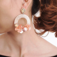 Load image into Gallery viewer, Acrylic Resin Flower Design Beaded Earrings - Ailime Designs