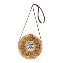 Load image into Gallery viewer, Women&#39;s Round Bohemian Style Woven Straw Handbags