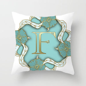 Beautiful Foil Alphabet Letter Design Throw Pillowcases