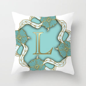 Beautiful Foil Alphabet Letter Design Throw Pillowcases