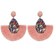 Load image into Gallery viewer, Crystal Nugget Tassel Design Earrings For Women - Ailime Designs