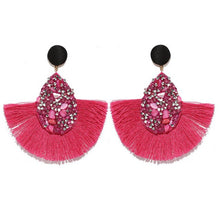 Load image into Gallery viewer, Crystal Nugget Tassel Design Earrings For Women - Ailime Designs