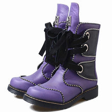 Load image into Gallery viewer, Women&#39;s Genuine Leather Skin Rivet Design Ankle Boots