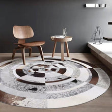 Load image into Gallery viewer, Oval Slice Diamond Design Leather Skin Area Rugs