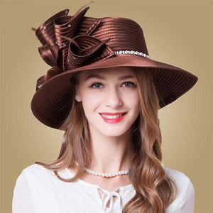 Cone Wrap Design Women's Elegant Rhinestone Trim Hats - Ailime Designs