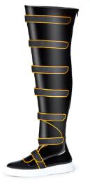Women's Strap Design Knee High Patent Leather Boots