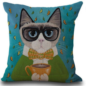 Animal Illustration Design Throw Pillows