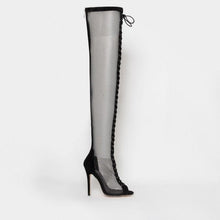 Load image into Gallery viewer, Women’s Mesh Net Design Thigh-High Shoe Boots – Fine Quality Accessories