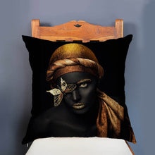 Load image into Gallery viewer, African Princess Screen Printed Throw Pillows