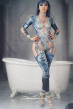 Load image into Gallery viewer, Denim Print Design Entertainment Stage Jumpsuits - Ailime Designs