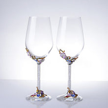Load image into Gallery viewer, Elegant Embossed Floral Champagne &amp; Wine Flute Glasses - Ailime Designs