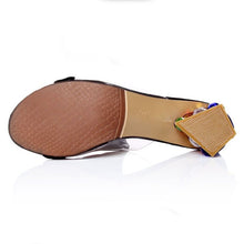 Load image into Gallery viewer, Women&#39;s Bohemian Colored Stones Design Genuine Leather Mules - Ailime Designs