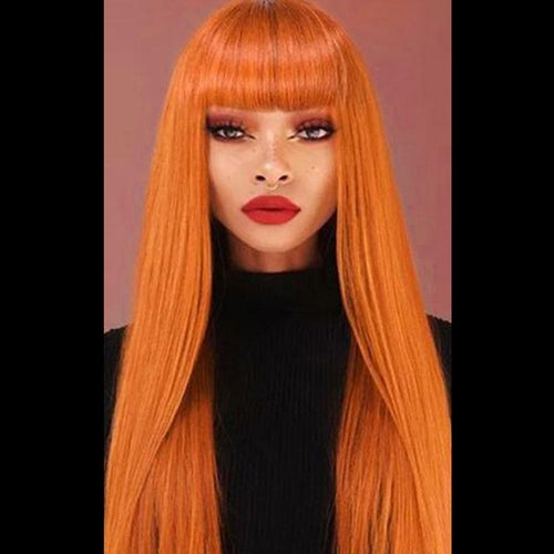 Best Orange Straight Synthetic Hair Wigs -  Ailime Designs
