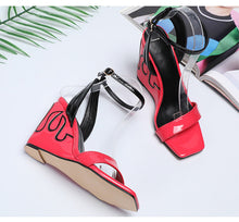 Load image into Gallery viewer, Women&#39;s Strap Ankle Design Patent Leather Wedges