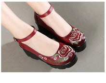 Load image into Gallery viewer, Women&#39;s Genuine Leather Grip Wedge Platform Design Shoes - Ailime Designs