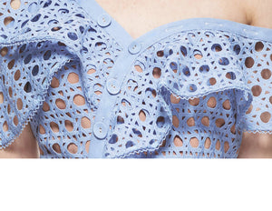 Women's Asymmetrical Bodice Design Hollow-cut Mesh Dresses - Ailime Designs