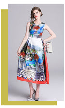Load image into Gallery viewer, Women&#39;s Sleeveless Vintage Design Flare Wide Bottom Dresses