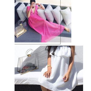 Box Shape Design Women's Transparent Tote Bags - Ailime Designs - Ailime Designs