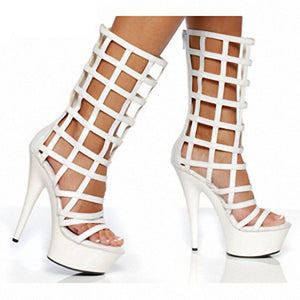 Women's Sexy Spike Heel Hollow-cut Design Shoe Boot Platforms