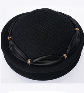 Black Pill-box French Style Beret Hats For Women - Ailime Designs - Ailime Designs