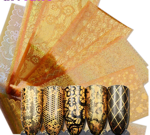 Gorgeous Gold Nail Foil Tips - Ailime Designs - Ailime Designs