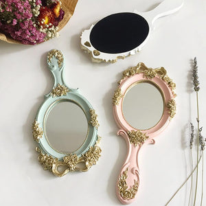 Handheld Beautiful Scroll Design Cosmetic Mirrors - Ailime Designs