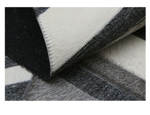 Stripe Fluted Genuine Leather Skin Area Rugs