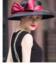Women's Basket Style Brim Hats w/ Oversize Bow - Ailime Designs