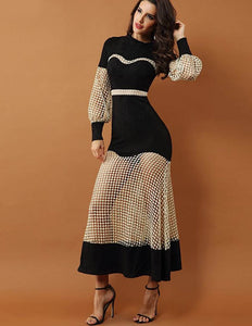 Women's Luxury Evening & Party Dress w/ Mesh Panel Designs - Ailime Designs