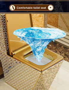 Luxury One-Piece Decorative Stain Glass Design Toilets