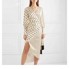 Load image into Gallery viewer, Women&#39;s Classic Polka Dot Design Dresses w/ Sash Fringe Tie