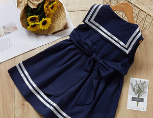 Children Sailor Design Button Front Dresses - Ailime Designs